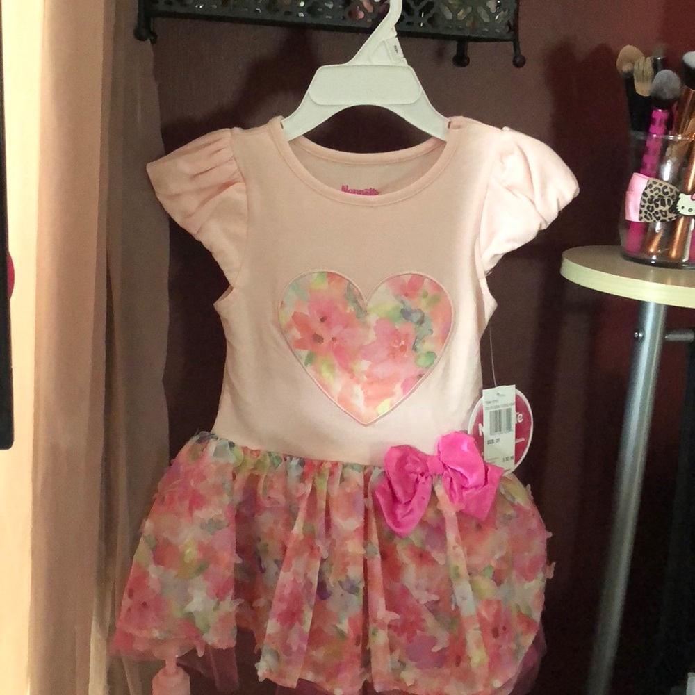 Pink floral dress 2t